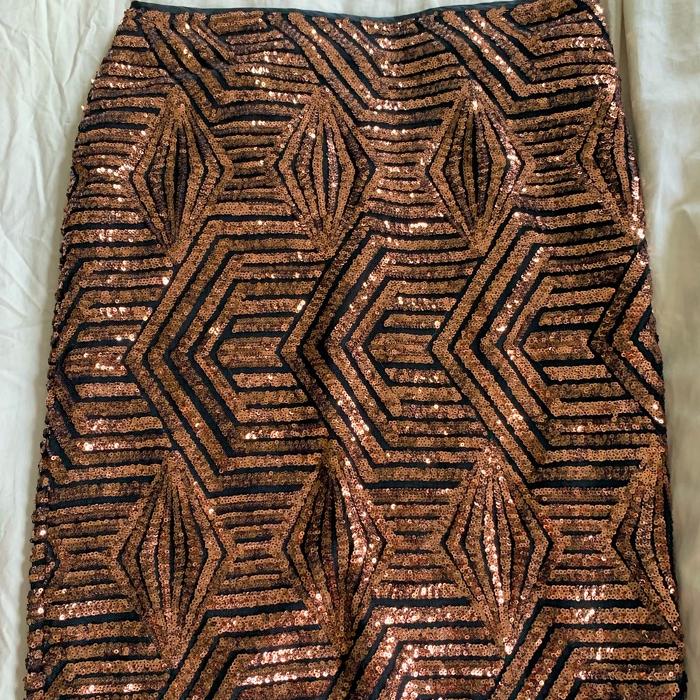 Geometric Sequin Skirt